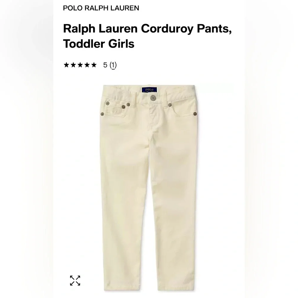 RALPH LAUREN Corduroy Pants Toddler Girls